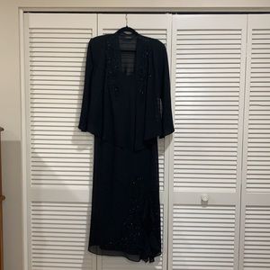 Black cocktail dress with lightly beaded accents. LIKE BRAND NEW. Size XL.